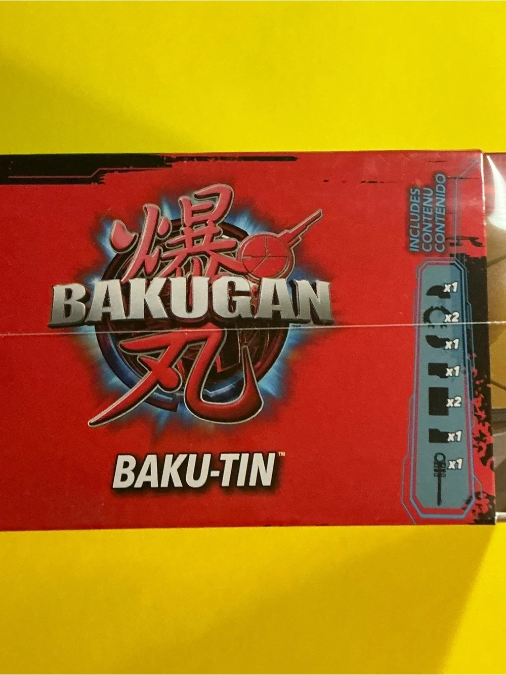 Side Smashed Metal Square Sealed Red Bakugan Baku Tin